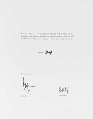 [Уаймен Б., Рэй Б., автографы]. The Rolling Stones. In The Beginning / Phot. Bent Rej. London: Mitchell Beazley, 2006.